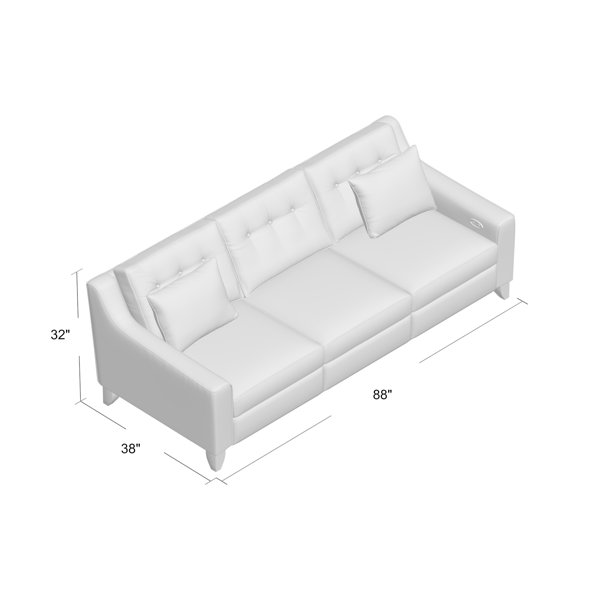 Steelside™ Whitney 88'' Square Arm Reclining Sofa with Reversible